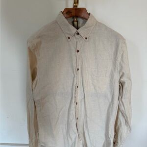 J. Crew Light Tan Casual Button-Down Shirt in brushed twill